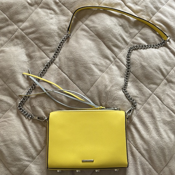 Rebecca Minkoff Avery Leather Crossbody in Capri Yellow - Picture 6 of 11
